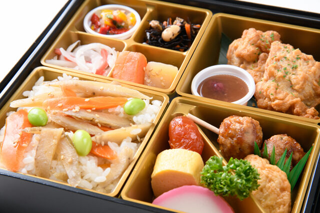 和ごころ膳 樂-五味五彩膳 ー若鶏から揚げ梅だれと出汁ごぼう飯ー