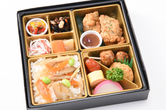 五味五彩膳 ー若鶏から揚げ梅だれと出汁ごぼう飯ー
