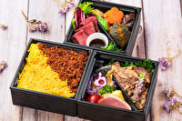 和匠 頂-【熨斗対応可】肉そぼろ重と和牛すき焼きの三段弁当