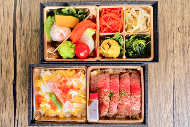 生だれ焼肉 鼓-【熨斗対応可】【冬限定】国産牛ローストビーフ＆蟹ちらしの2段御膳