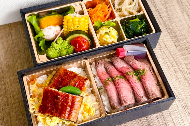 【熨斗対応可】【夏限定】国産牛ローストビーフ&amp;鰻ちらしの二段御膳