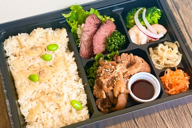 生だれ牛カルビ焼肉と厚切りハラミステーキ