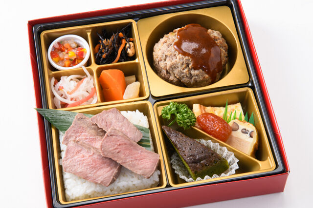 ロース芯のステーキご飯と黒毛和牛Premium Beefハンバーグの懐石風アソートBOX